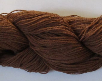 Yarn, 100% alpaca Dark Fawn yarn. 3 ply