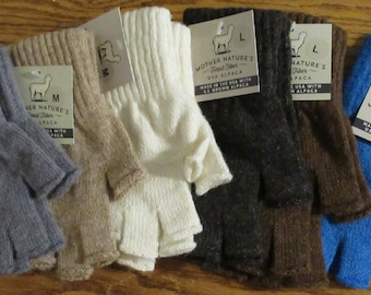 Warm Alpaca Fingerless Gloves Sm, Md, Lg