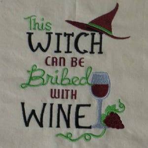 Halloween Witch with Wine Towel image 2