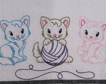 Kittens met garenbal Handdoek