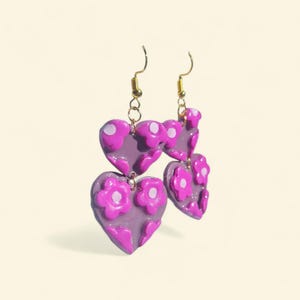 Pendientes hechos a mano, Pendientes modernos de arcilla coloridos, Joyería artesanal ligera, Regalo original . Pendientes de diseño único