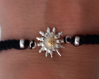 Silver Eguzkilore Macrame Bracelet: Basque Protection Symbol
