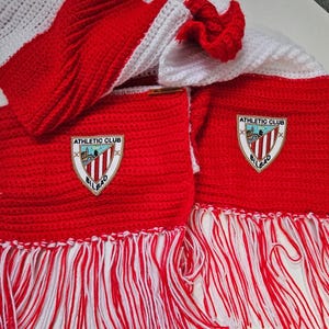 Ganchillo Bufanda Athletic Club De  Bilbao POR ENCARGO. Tejida a Ganchillo con lana merino.  Artesanal.