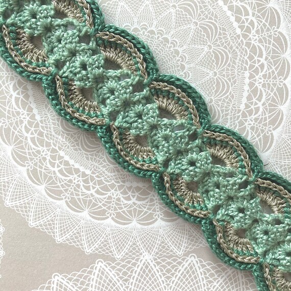 MADE TO ORDER Crocheted Lace Headband With Adjustable Bow - Etsy