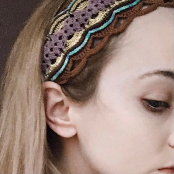 crochet scalloped lace headband (finished piece) Accessories | Crochet Scalloped Lace Headband Finished Piece  main image 3