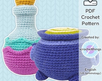 PATTERNS Magic Potion + Cauldron Set Amigurumi Crochet Plush PDF