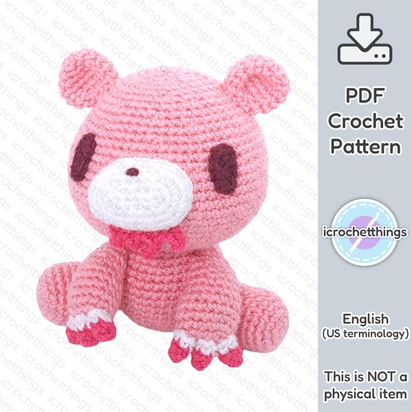 PATTERN Hungry Bear Amigurumi Crochet Plush PDF