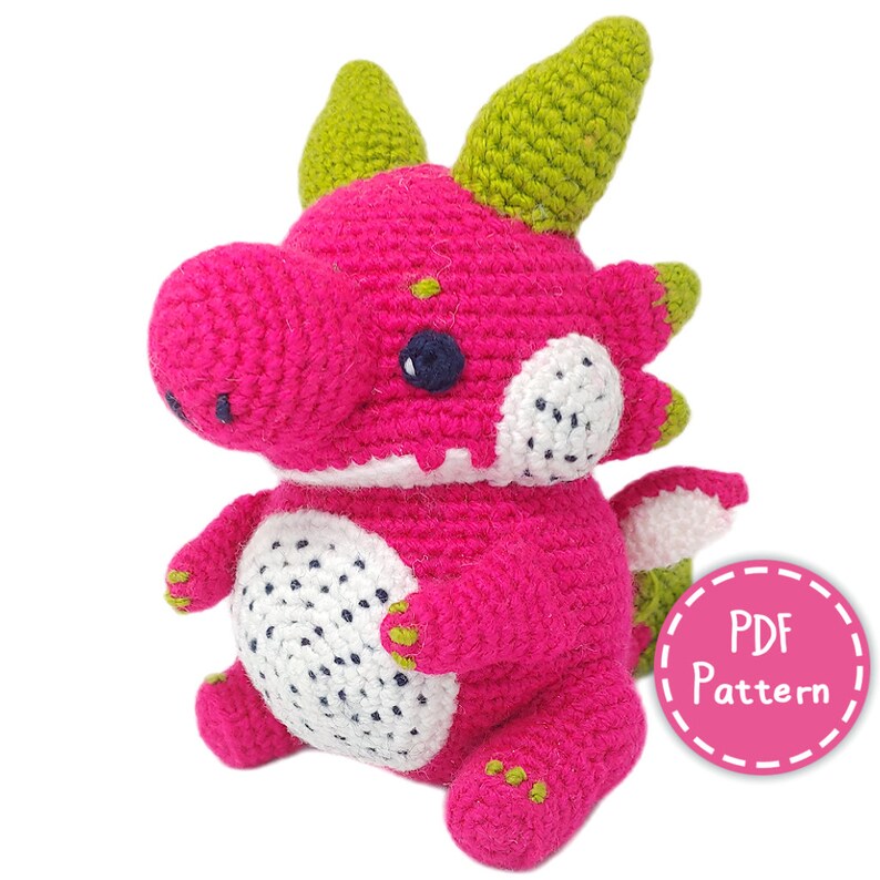 PATTERN Dragon Fruit Amigurumi Crochet Plush PDF Etsy