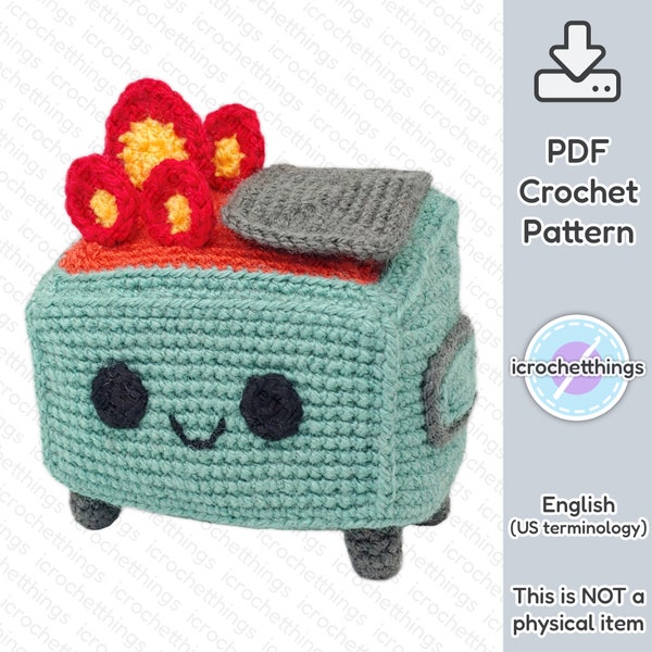 PATRÓN Contenedor Fuego Amigurumi Crochet Peluche PDF