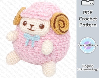 PATTERN Fluffy Ram Sheep Amigurumi Crochet Plush PDF