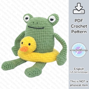 PATTERN Floatie Frog Amigurumi Crochet Plush PDF
