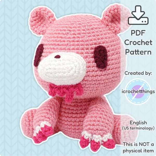 PATTERN Hungry Bear Amigurumi Crochet Plush PDF