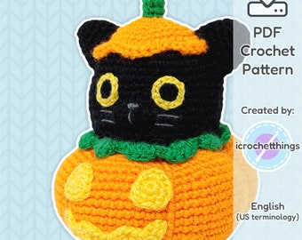 PATRÓN Calabaza Gato Amigurumi Crochet Peluche PDF