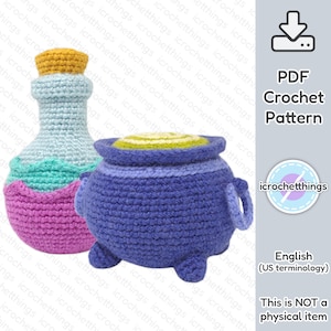 PATTERNS Magic Potion + Cauldron Set Amigurumi Crochet Plush PDF