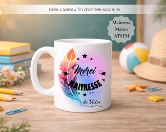 Mug Merci Maitresse Tasse Personnalisable - cadeau pour maitresse, maitre
