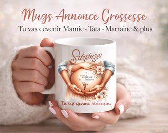 Caneca para anúncio de gravidez para a vovó ou tia – Você vai ser vovó! – Presente para anúncio de gravidez – Caneca surpresa para a futura vovó – Caneca para anúncio de bebê