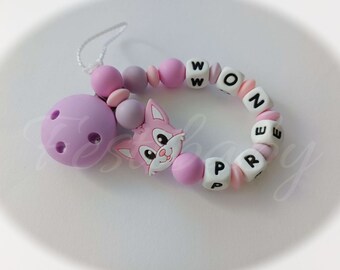 Personalized silicone pacifier clip - Renard collection