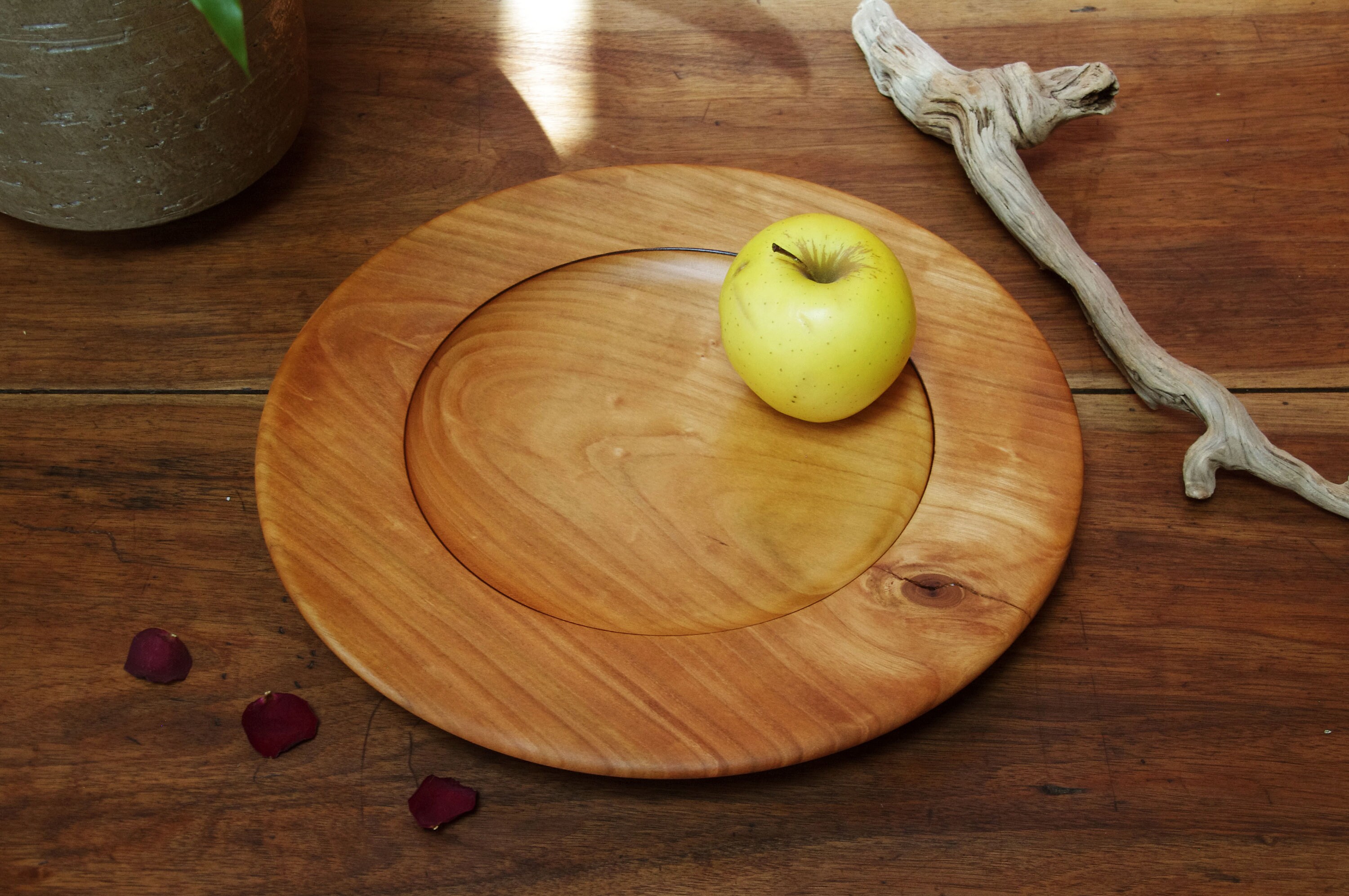 Grand Plat - Coupe à Fruit en Bois de Merisier Vaisselle Bois