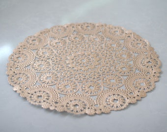 100 Metallic Rose Gold 12” Round Medallion Doilies. Foil Lace Paper Doily. Use for Placemats, Chargers, Invitations, Bombonieres, Favors