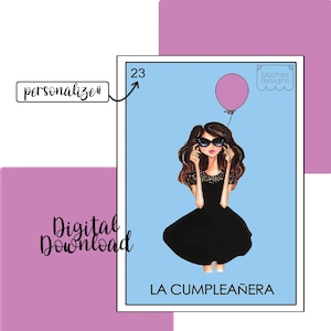 Carte personnalisée # La Cumpleanera Loteria en téléchargement numérique