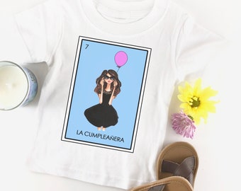 La Cumpleanera Custom Lotería White T-shirt