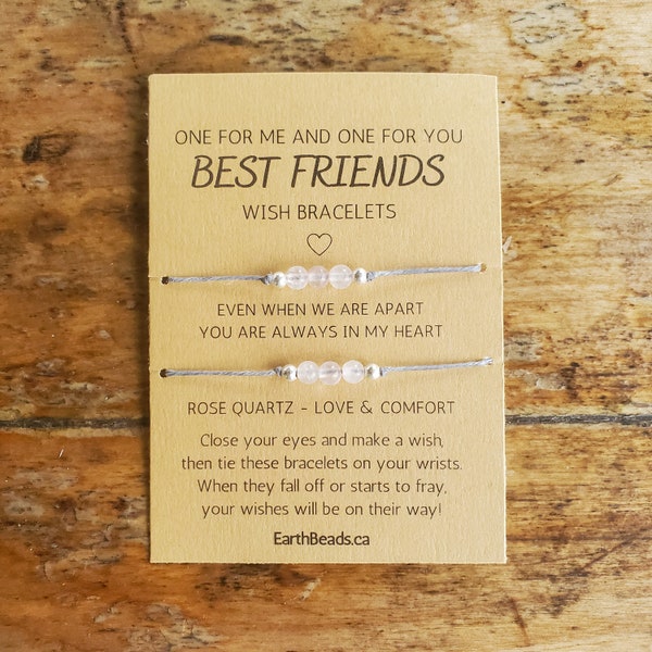Best Friend Gifts, Friendship Bracelets, BFF Bracelet for 2, Long Distance Friendship Gift, Handmade Jewelry, Wish Bracelet Set