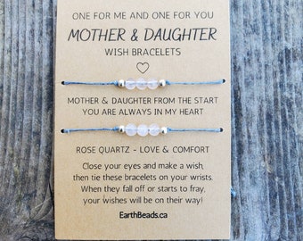 Mother Daughter Wish Bracelets, Mommy and Me Jewelry, Gifts for Mom, Mother of the Bride Gifts, Birthday Gifts for Mum, Family Jewellery