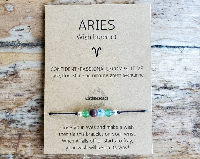 Aries Zodiac Bracelet, April Birthday Gifts, Aries Crystals, March Birthday Gifts, Bracelets for Women, Best Friend Gifts, Made in Canada