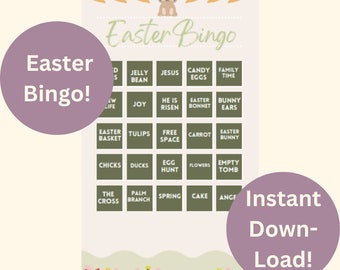 Easter Bingo, instantly downloadable pdf! Print and Play!