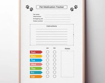Registro stampabile dei farmaci per animali domestici / Programma di cura per cani e gatti (PDF)