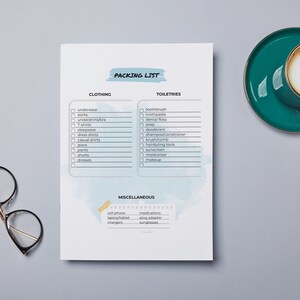 Packing List Travel Essentials PDF - Printable Trip Organizer, Must-Have for Vacation Planning, Ideal Gift for Travel Enthusiasts