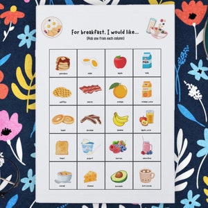 Breakfast Menu for Kids | Fun & Healthy Meal Plan PDF Printable | Children&#39;s Food Choices Digital Download