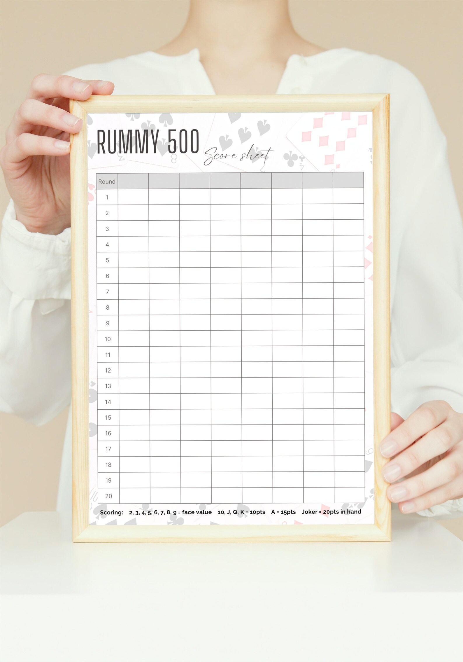 Rummy Score Sheet Printable Rummy 500 Score Card, PDF Download for Easy &amp; Quick Scoring - Ideal ...