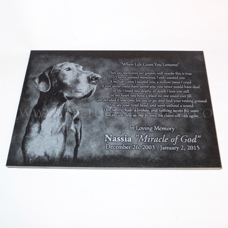 8 1/2 X 11 X 3/8 Photo Engraved Black Granite Plaque Etsy