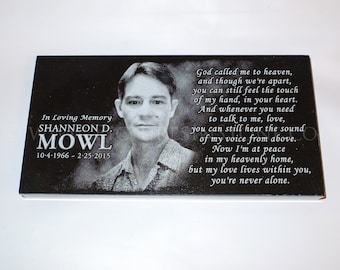 6 x 12 x 1  Memorial Garden Stone - Granite