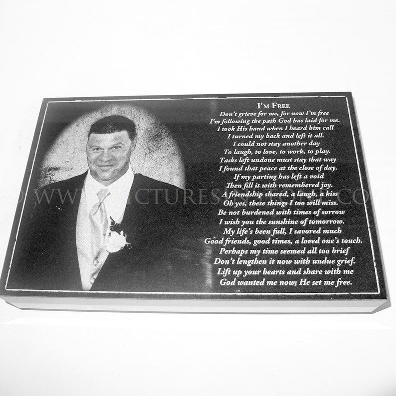 9 x 14 x 2 Black Granite Memorial Stone