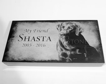 4 x 8 x 1 Dog Marker - Black Granite