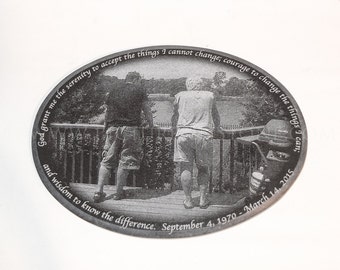5 x 7  Black Granite Headstone Photo Plaque