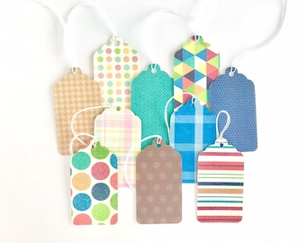 3 inch Heavy Weight Paper Gift Tags with String - Variety Pack Set of 10