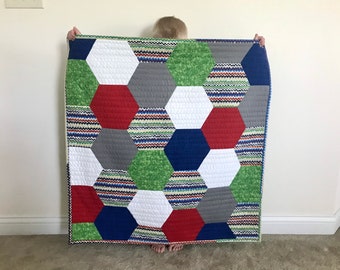 Hexagon Chevron Baby Quilt