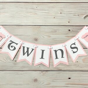 Twins Baby Banner - Baby Shower/Nursery Decor