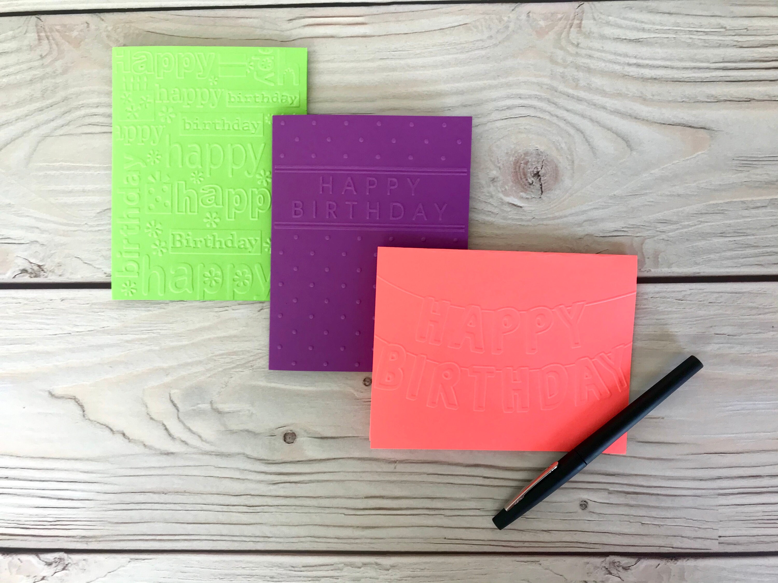 Happy Birthday Card Set of 6 - Embossed Designs in Assorted Colors - Etsy