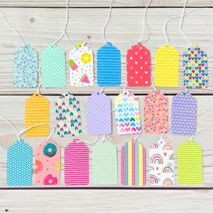 Celebration 3 inch Paper Gift or Price Tags with String - Variety Pack Set of 15