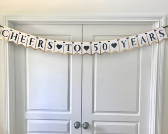 Cheers to 50 Years Gold Foil Banner
