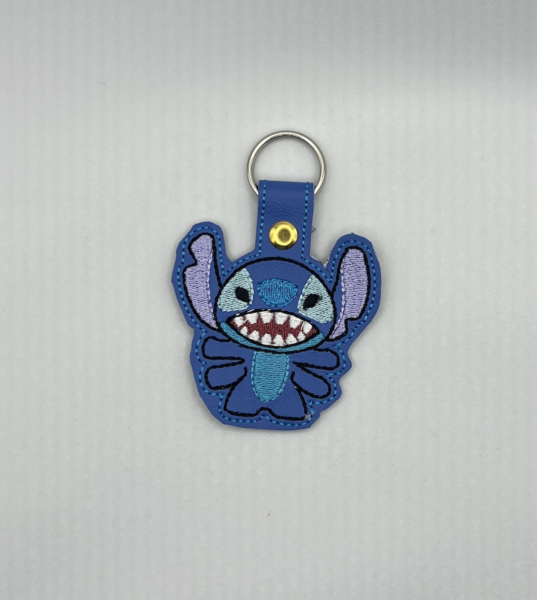 Blue Alien Vinyl Embroidered Snap Tab Key Chain - Etsy