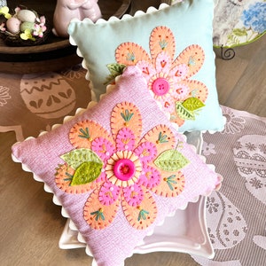 PDF Floral Spring Forward felt flower embroidered pillow sewing pattern image 4