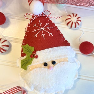 PDF Jolly Kringle Santa felt snowman Christmas ornament sewing pattern, Christmas tree ornament diy image 2