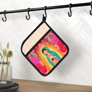 Our Lady of Guadalupe Pot Holder with Pocket