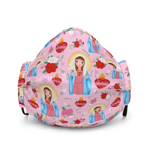 Immaculate Heart of Mary Pattern Premium face mask