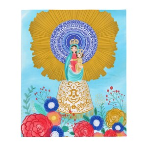 Our Lady of the Pillar Throw Blanket